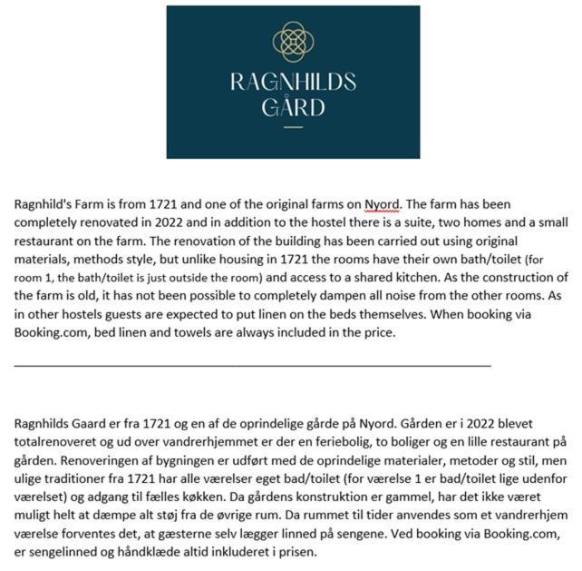 Ragnhilds Gard, Hostel Nyord Εξωτερικό φωτογραφία